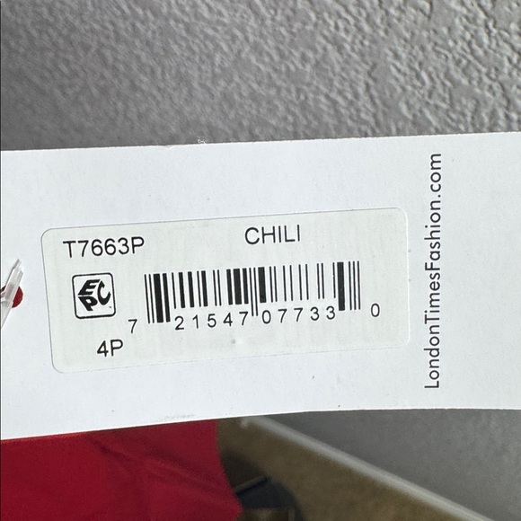 London Times Vivid Red Long Sleeve Dress - Picture 6 of 6